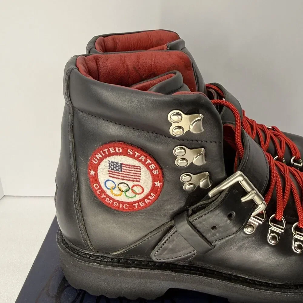 Polo Ralph Lauren Boots Mens 9 B Olympics Team USA Vibram Soles Aleigh Black